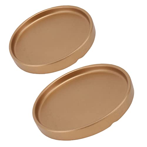 HANABASS Round Pallet Flowerpot Tray 2pcs Gardening Potted Plant Trays Cement Flowerpot Trays Flower Pot Mats Balcony Succulent Pot Trays for Home Kitchen Gold Flower Pot Saucer Bonsai Water Trays