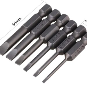 aiyun 18 Piece Slotted Phillips Screwdriver Bit Set, 1/4 Inch Hex Shank S2 Steel Magnetic 2Inch Long Drill Bit Set with Storage Box (Slotted Phillips)