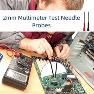 4 Pack 2mm Extended Needle Test Probes, 600V/10A Non-Destructive Multimeter Test Probe for Fluke Leads tl71 tl75