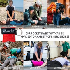 ifory 50 Packs CPR Pocket Mask Keychain, CPR Face Shield with One Way Valve Breathing Barrier for First Aid or ADE Training