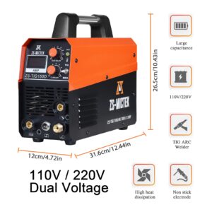 TIG Welder 120V&240V 2 IN 1 TIG/Stick/Arc 150Amp HF TIG Welding Machine, IGBT Digital Inverter TIG Welding Equipment