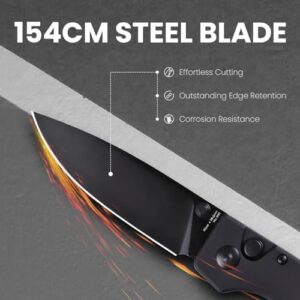 Kizer Original Folding Pocket Knife with Clip, Black Aluminum Handle EDC Knife, 3 Inch154CM Steel Blade Knife, V3605E1