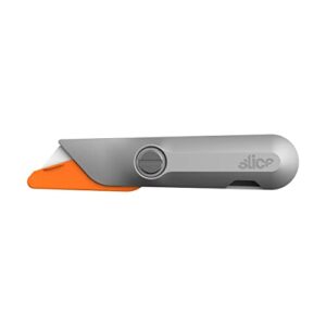 Slice 10582, Drywall Knife, Ergonomic Aluminum Handle for Easier Cuts, Attached Safety Cap, Finger Friendly Ceramic Blades, Lasts 11x As Long as Metal