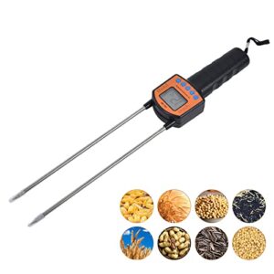 Allsor Hay Moisture Meter, Digital LCD Tools Moisture Meter 5-49.9percent Grain Humidity Tester Portable Water Content Analyzer for Cereal Straw/bran/Forage Grass/Wheat/Corn