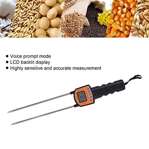 Allsor Hay Moisture Meter, Digital LCD Tools Moisture Meter 5-49.9percent Grain Humidity Tester Portable Water Content Analyzer for Cereal Straw/bran/Forage Grass/Wheat/Corn