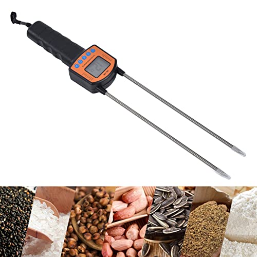 Allsor Hay Moisture Meter, Digital LCD Tools Moisture Meter 5-49.9percent Grain Humidity Tester Portable Water Content Analyzer for Cereal Straw/bran/Forage Grass/Wheat/Corn