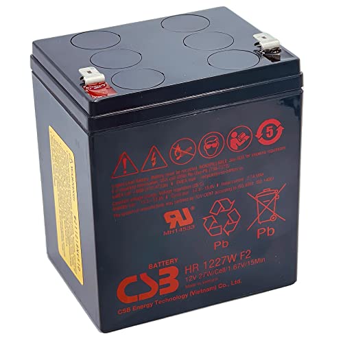 CSB HR1227W F2 12 Volt 27 Watt SLA Sealed Lead Acid Battery