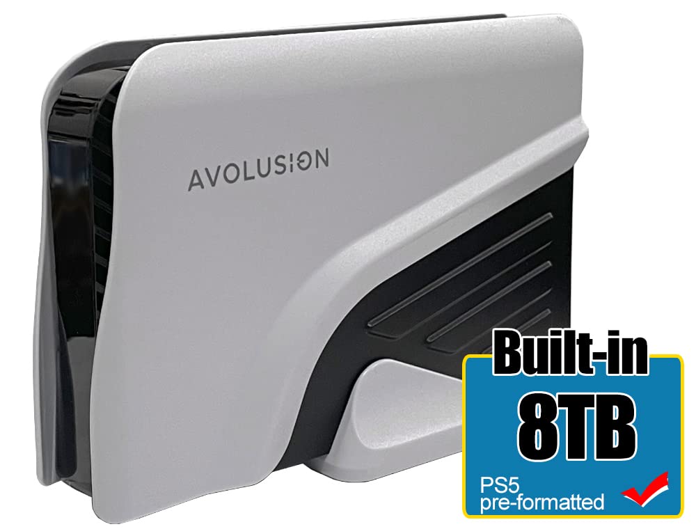 Avolusion PRO-Z 8TB USB 3.0 External Gaming Hard Drive for PS5/PS4 Game Console (White) - 2 Year Warranty