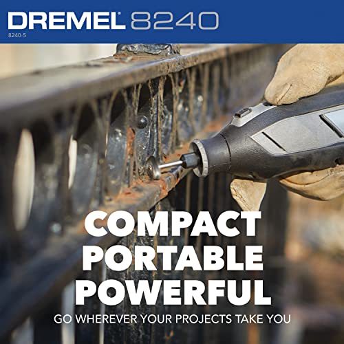 Dremel 8240 12V Cordless Rotary Tool Kit with Variable Speed and Comfort Grip - Includes 2AH Battery Pack, Charger, 5 Accessories & Wrench, Tool Fabric Carry Bag, and Instruction Manual