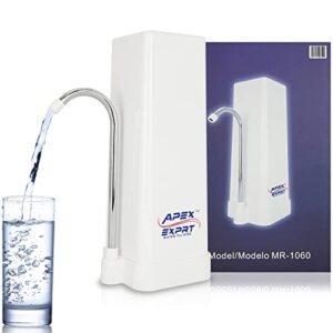 apex exprt mr-1060 countertop , 5 stage mineral ph alkaline water filter, easy install faucet water filter - reduces heavy metals, bad taste and up to 99% of chlorine