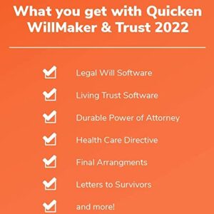 Quicken WillMaker and Trust Software 2022 By Nolo - Estate Planning Software - Includes Will, Living Trust, Health Care Directive, Financial Power of Attorney – Secure - Legally Binding - CD- PC/Mac