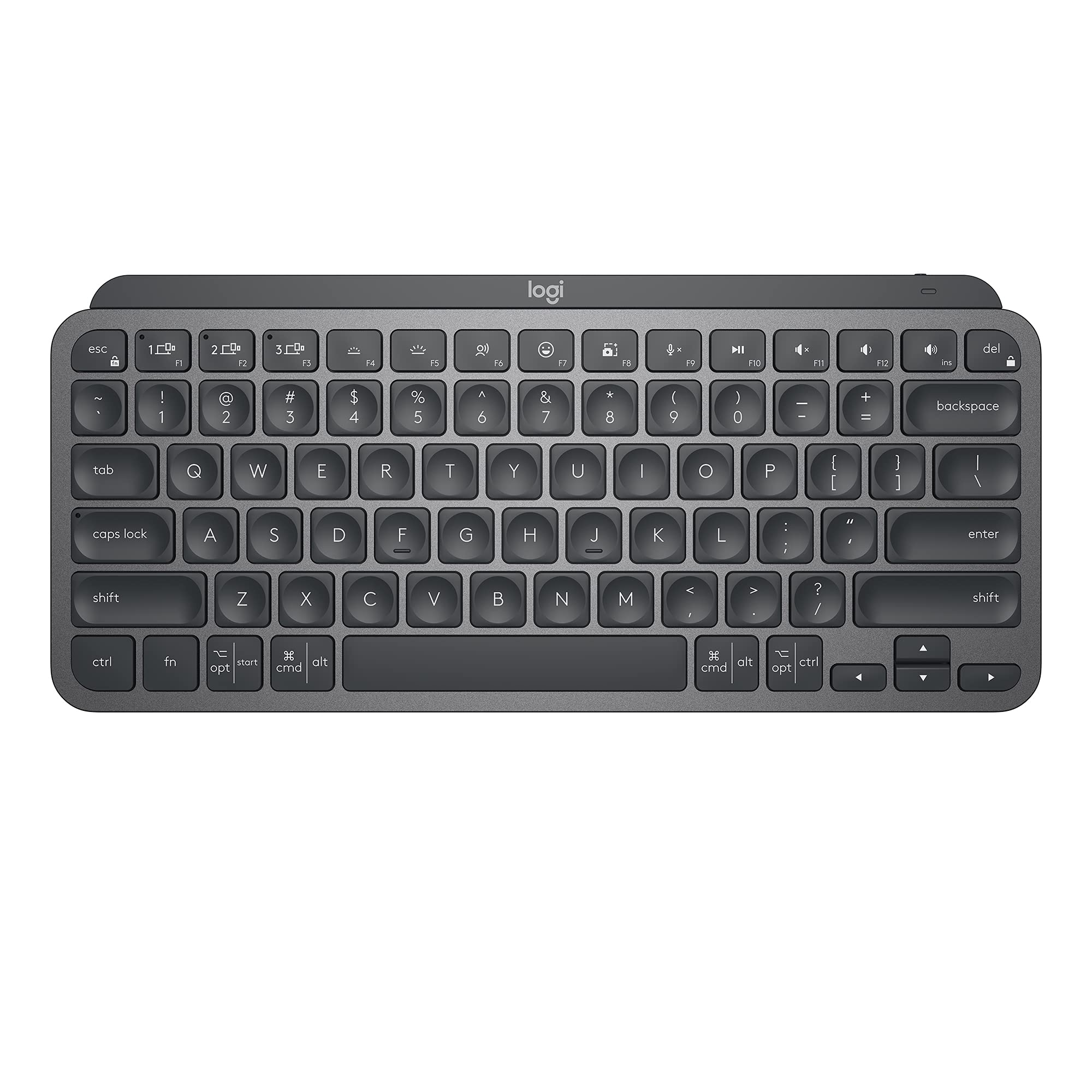 Logitech MX Keys Mini Minimalist Wireless Illuminated Keyboard, Compact, Bluetooth, Backlit, USB-C, Compatible with Apple macOS, iOS, Windows, Linux, Android, Metal Build - Graphite (Renewed)