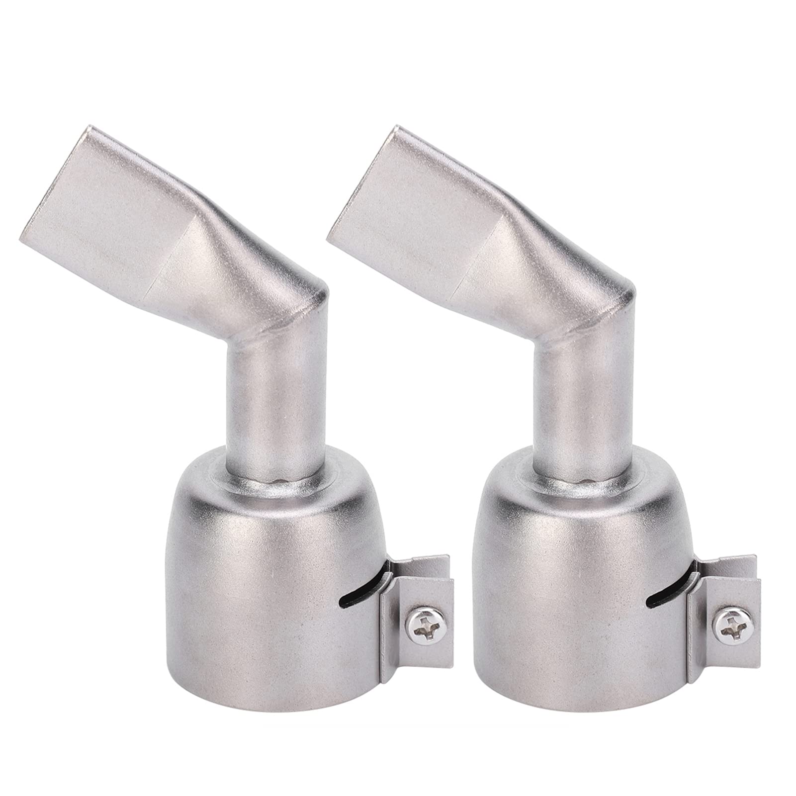 Welding Gun Nozzle, 2Pcs Stainless Steel Hot Air Gun Welding Nozzle Weld Torch Accessories Flat 120 Degree Nozzle for Welding PP PVC Plastic Sheet