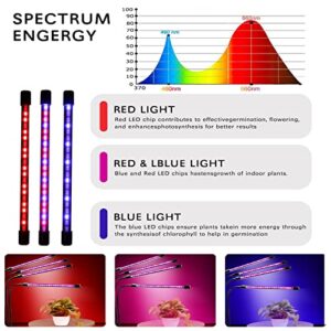 Grow Lights for Indoor Plants, GooingTop LED Grow Light for Seed Starting with Red Blue Spectrum, 4/8/12H Timer, 10 Dimmable Levels & 3 Switch Modes, Adjustable Gooseneck Suitable for Various Plant