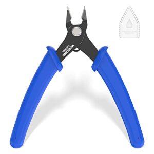 vcelink small wire cutter spring-loaded gj706bl, precision flush cutter pliers diagonal cutters for electronics, jewelry making, model craft and 3d printer, 5-inch