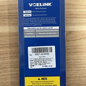 VCELINK Small Wire Cutter Spring-loaded GJ706BL, Precision Flush Cutter Pliers Diagonal Cutters for Electronics, Jewelry Making, Model Craft and 3D Printer, 5-Inch