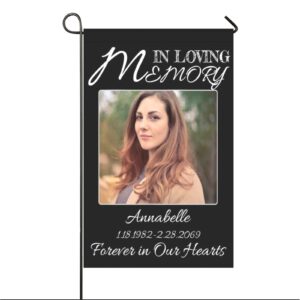 shiyel custom memorial flag-personalized garden flag in loving memory with photo name date, customizable collage memory garden flags for outdoor yard farmhouse porch patio decorations 12 x 18 inches
