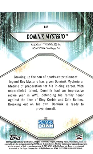 2021 Topps WWE #147 Dominik Mysterio Wrestling Trading Card