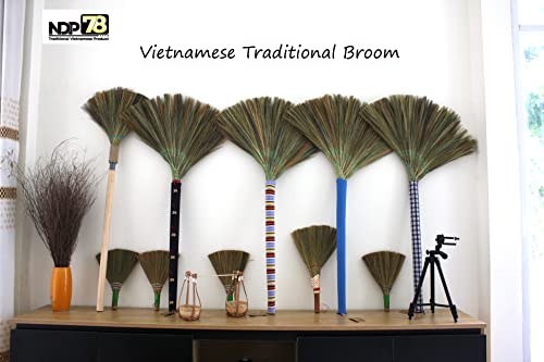 NDP78 Vietnamese Traditional Broom - Choi Dot Sweeps Away Everything Such as Dog Hair, Small dust and Does not Scratch Wooden Floors , Easy to Handle, Product Made from Natural, 39.5 x 8 x 1.5 inches