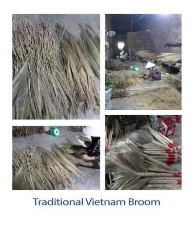 NDP78 Vietnamese Traditional Broom - Choi Dot Sweeps Away Everything Such as Dog Hair, Small dust and Does not Scratch Wooden Floors , Easy to Handle, Product Made from Natural, 39.5 x 8 x 1.5 inches