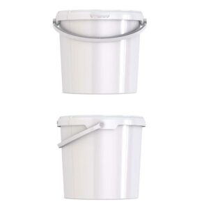 2.5 gallon multipurpose white plastic bucket pail (no lids) food grade bpa free 11 liter capacity durable for commercial industrial use (25)