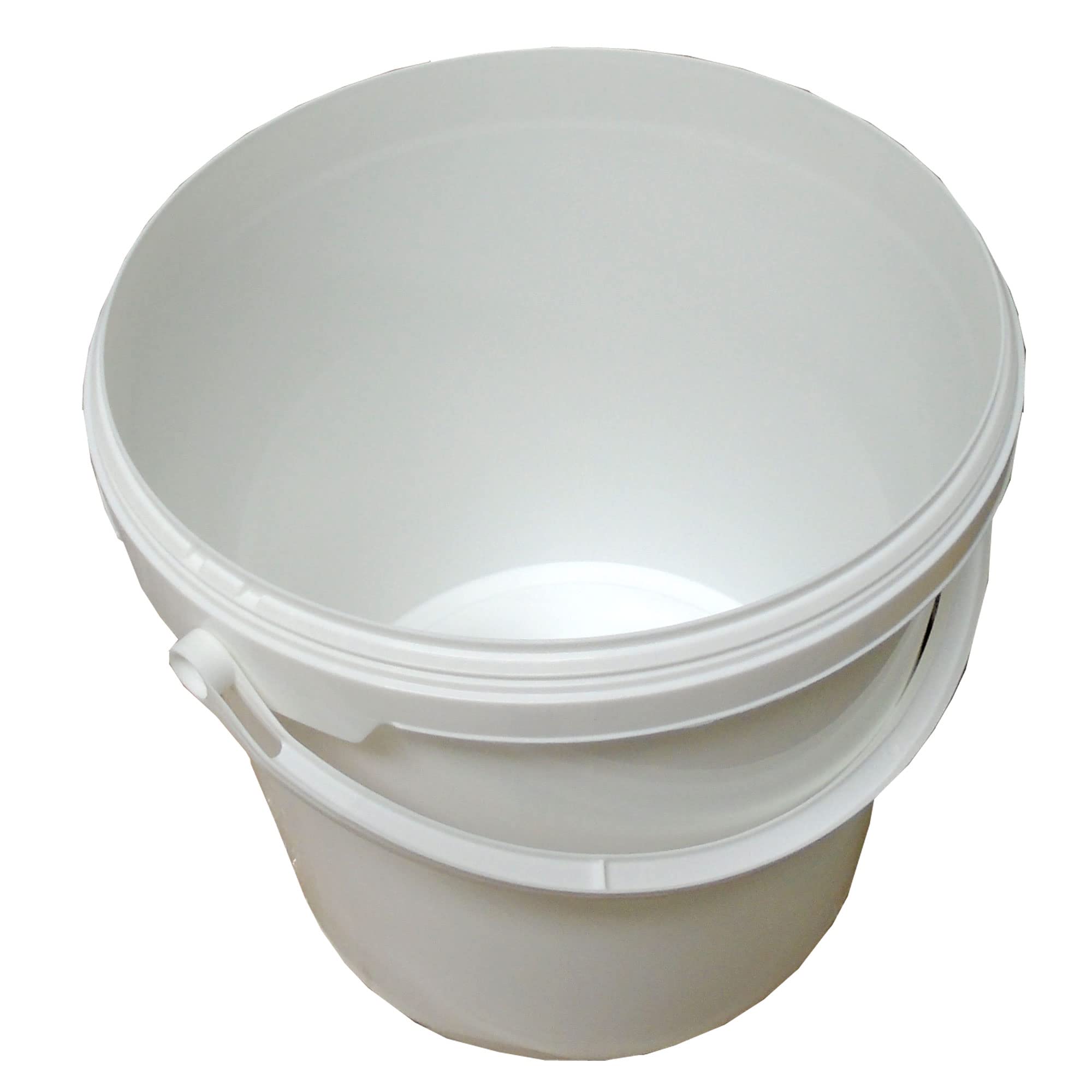 2.5 Gallon Multipurpose White Plastic Bucket Pail (NO LIDS) Food Grade BPA Free 11 Liter Capacity Durable for Commercial Industrial Use (25)