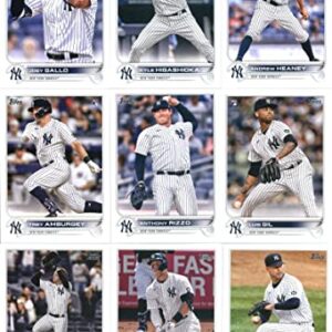 2022 Topps Series 1 New York Yankees Team Set of 16 Cards: Rougned Odor(#5), Gio Urshela(#23), Gerrit Cole(#35), Brett Gardner(#49), Corey Kluber(#69), Aaron Judge(#99), Clint Frazier(#101), Gleyber Torres(#119), New York Yankees(#121), Luis Gil(#131), Ar