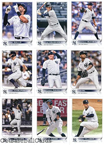 2022 Topps Series 1 New York Yankees Team Set of 16 Cards: Rougned Odor(#5), Gio Urshela(#23), Gerrit Cole(#35), Brett Gardner(#49), Corey Kluber(#69), Aaron Judge(#99), Clint Frazier(#101), Gleyber Torres(#119), New York Yankees(#121), Luis Gil(#131), Ar