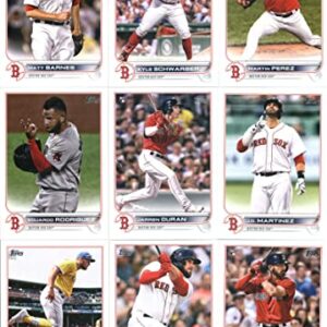 2022 Topps Series 1 Boston Red Sox Team Set of 15 Cards: Bobby Dalbec(#7), Xander Bogaerts(#8), Jose Iglesias(#15), Christian Vazquez(#63), Connor Wong(#66), Travis Shaw(#88), Enrique Hernandez(#90), Hunter Renfroe(#174), J.D. Martinez(#182), Jarren Duran