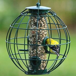 backyard essentials orb caged seed feeder for wild birds, petite orb caged seed feeder for outdoors