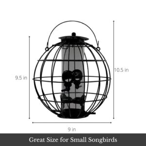 Backyard Essentials Orb Caged Seed Feeder for Wild Birds, Petite Orb Caged Seed Feeder for Outdoors