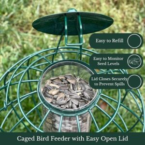 Backyard Essentials Orb Caged Seed Feeder for Wild Birds, Petite Orb Caged Seed Feeder for Outdoors