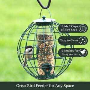 Backyard Essentials Orb Caged Seed Feeder for Wild Birds, Petite Orb Caged Seed Feeder for Outdoors