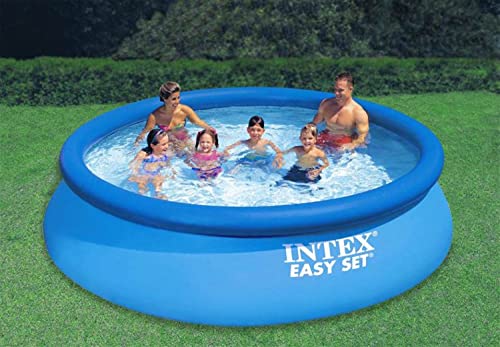 Intex 12 Foot by 30 Inch Easy Set Inflatable Above Ground Swimming Pool with 530 GPH Krystal Clear Filter Pump for Children and Adults, Blue