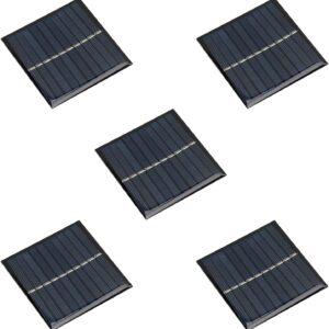 Bettomshin 5Pcs 5V 0.7W Mini Solar Panels Cells, Polycrystalline Solar Cells Micro Solar Panel Module for Light Electric Toys Solar Battery Charger DIY Solar Syatem Kits (2.76" x 2.76"/70mm x 70mm)