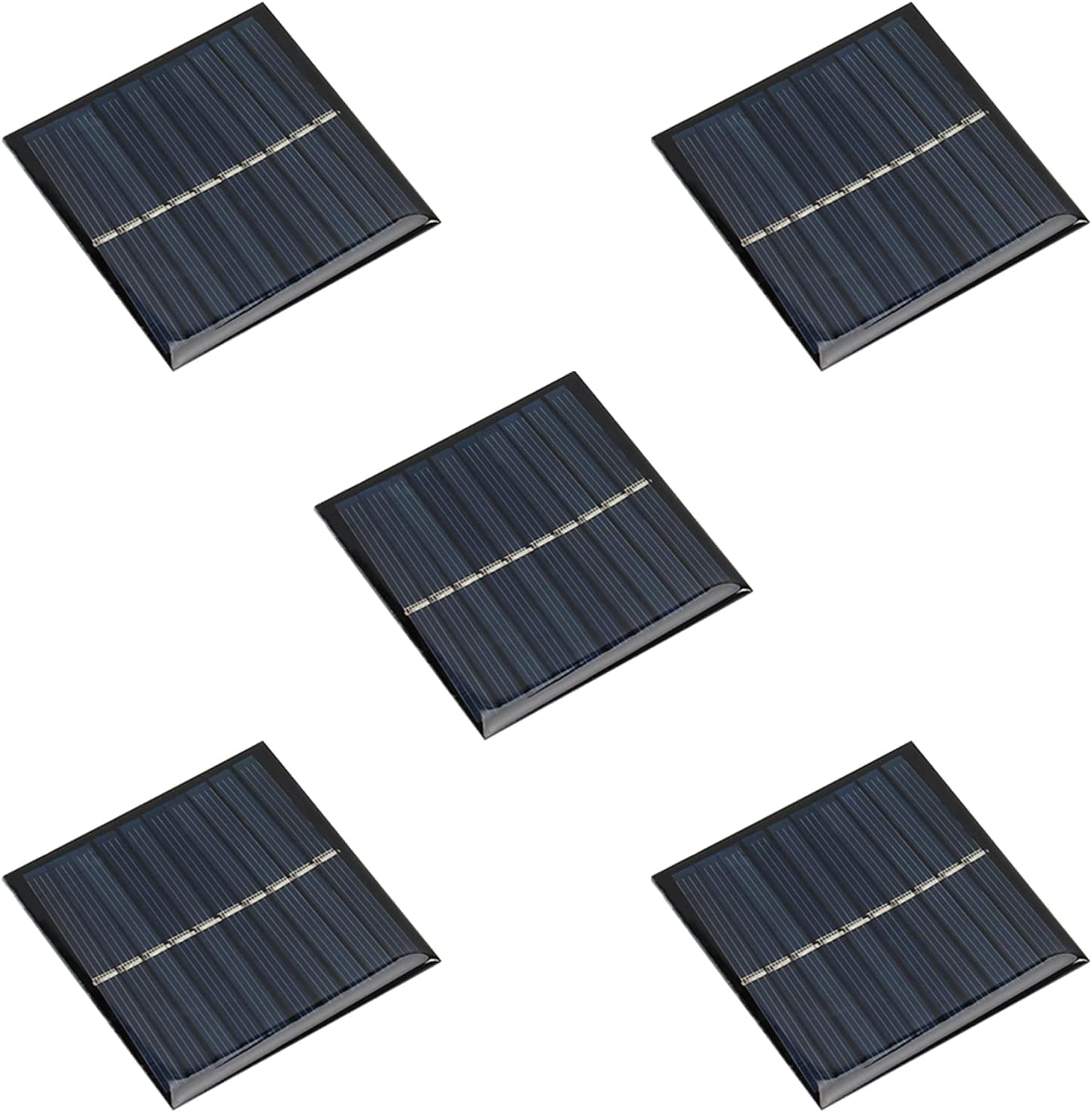 Bettomshin 5Pcs 5V 0.7W Mini Solar Panels Cells, Polycrystalline Solar Cells Micro Solar Panel Module for Light Electric Toys Solar Battery Charger DIY Solar Syatem Kits (2.76" x 2.76"/70mm x 70mm)