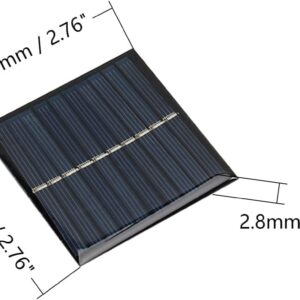 Bettomshin 5Pcs 5V 0.7W Mini Solar Panels Cells, Polycrystalline Solar Cells Micro Solar Panel Module for Light Electric Toys Solar Battery Charger DIY Solar Syatem Kits (2.76" x 2.76"/70mm x 70mm)