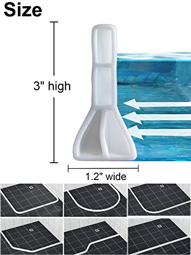 3" High Shower Water Splash Guard 67 Inch Collapsible Shower Threshold Water Dam Barrier Shower Dam Water Stopper To Keep Water In Shower Splash Guard For Walk In Shower Water Guard (5.6Ft）