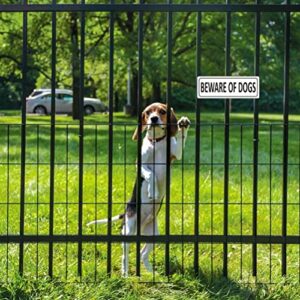 Beware of Dog Sign, (2 Pack) Metal Dog Signs for Fence, 10" x 3.5" Aluminum Dog Warning Sign Outdoor, Rust Free Dog Gate Sign, Guard Dog Sign for House