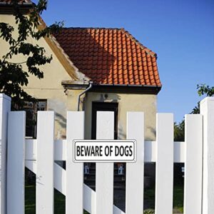 Beware of Dog Sign, (2 Pack) Metal Dog Signs for Fence, 10" x 3.5" Aluminum Dog Warning Sign Outdoor, Rust Free Dog Gate Sign, Guard Dog Sign for House