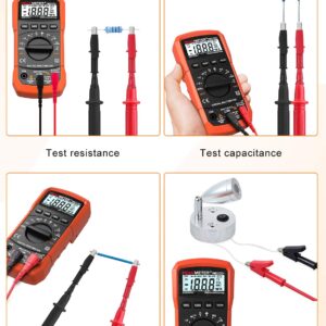 Auto-Ranging Digital Multimeter, AC/DC Amp Ohm Voltage Test Meter with Resistance, Continuity, Capacitance, Frequency and Diode Test; Multi Tester with Backlit Display, Data Hold and NCV