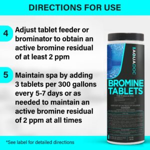 Spa Bromine Tablets for Hot tub, 1.5lbs - Spa Sanitizing Bromine for Hot Tubs & Spa Bromine Tablets - Recommended Hot Tub Bromine Sanitizer by AquaDoc