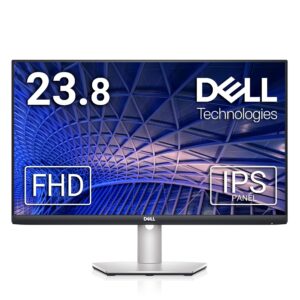 dell s2421hs full hd 1920 x 1080, 24-inch 1080p led, 75hz, desktop monitor with adjustable stand, 4ms grey-to-grey response time, amd freesync, ips technology, hdmi, displayport, silver, 24.0" fhd