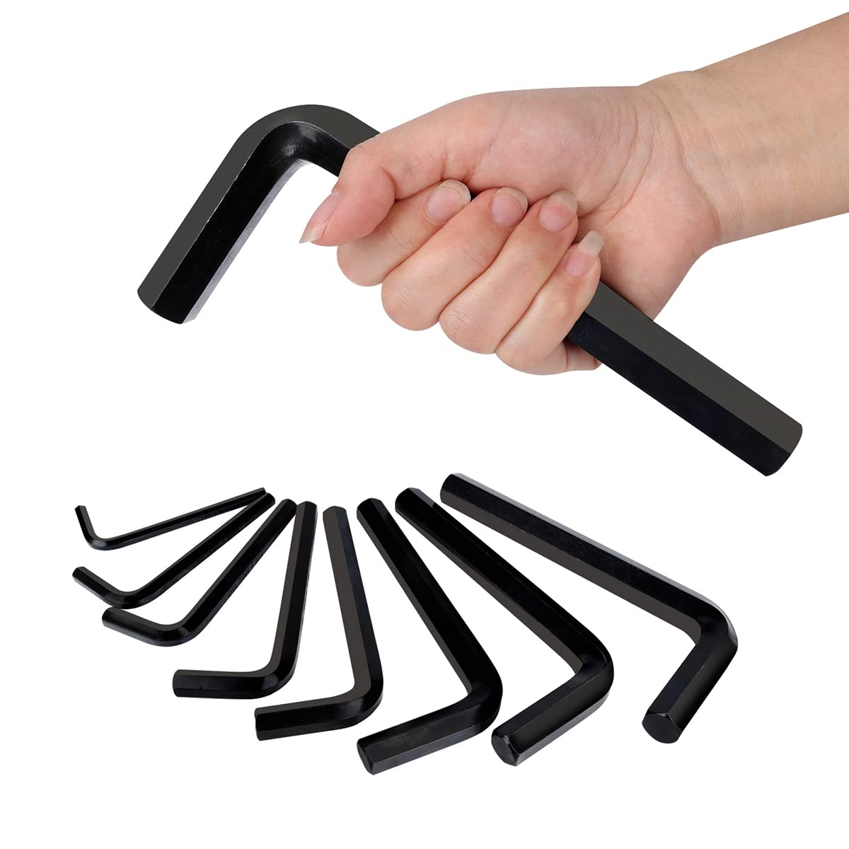 Owl Tools Jumbo Allen Wrench Set (8 Pack - Extra Large Hex Key Set) Sizes 1/4, 5/16, 3/8, 7/16, 1/2, 9/16, 5/8, 3/4