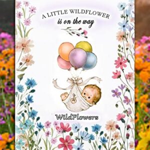 Pack of 20 Pre-Filled Bouquet Seed Mix Packet Girl Boy Baby Shower Party Favors Baby Announcements for Guests "A Little Wildflower" Is On The Way Thank You Celebration of Life Plant Seeds Year-Round