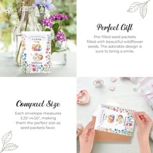 Pack of 20 Pre-Filled Bouquet Seed Mix Packet Girl Boy Baby Shower Party Favors Baby Announcements for Guests "A Little Wildflower" Is On The Way Thank You Celebration of Life Plant Seeds Year-Round