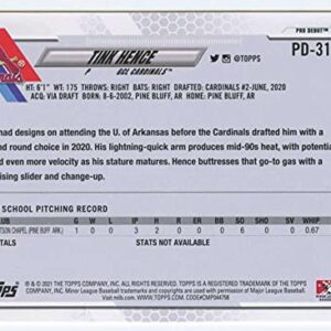 2021 Topps Pro Debut #PD-31 Tink Hence GCL Cardinals RC Rookie Baseball Trading Card