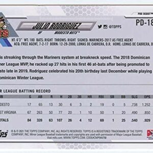 2021 Topps Pro Debut #PD-18 Julio Rodriguez Modesto Nuts RC Rookie Baseball Trading Card