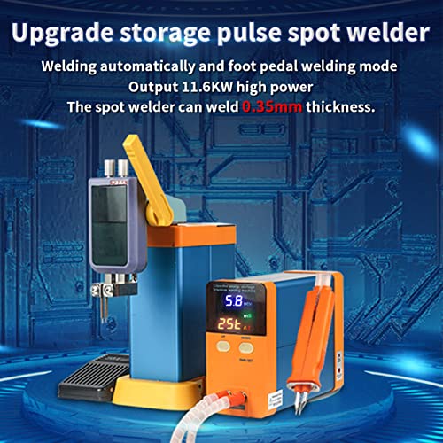 Pulses Spot Welder, Aluminum Alloy 11.6KW Power Large Capacity Low Power Consumption AC100‑240V Pulse Welding Machine for Battery Pack Maintenance(U.S. regulations)