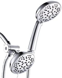 ezelia high pressure shower head combo, 9 settings handheld shower head & rainfall showerhead, premium 2-in-1 dual shower system with smooth 3-way water diverter, bathtub systems,1.75gpm